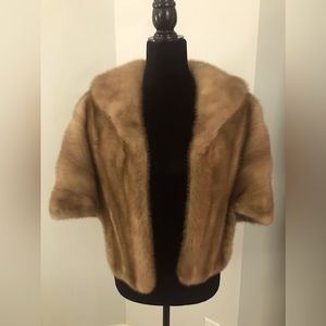 Genuine Honey Brown Mink Stole by Enman's Furriers. Size S